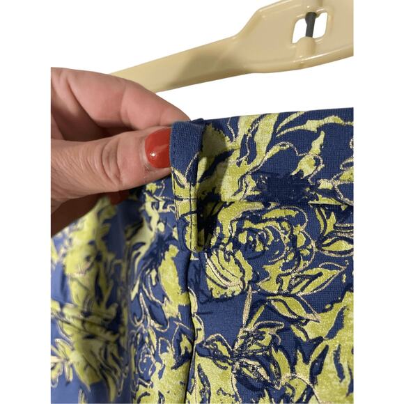 Soft Surroundings Women's Elisabetta Ankle Pants Blue Green Floral Size Large - Picture 6 of 9